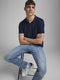 JACK&JONES PREMIUM JPRBLALOGO SPRING SS POLO NOOS - Polo - Katoen met stretch - Donkerblauw - Maat L