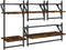 vidaXL - 4-delige - Wandschappenset - met - stangen - bewerkt - hout - gerookt - eiken