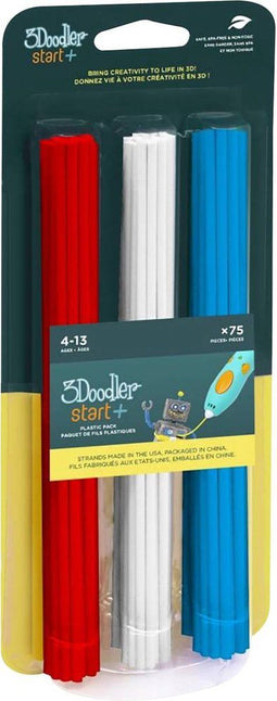 3Doodler Start Navulverpakking 75 Kleurstaafjes - rood/wit/blauw