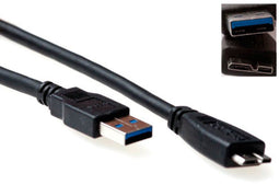 ACT SB3029 - USB 3.0 A male - USB micro B male 1,00 m - Zwart