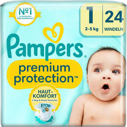 Pampers Premium Protection - Babyluier - 2-5 kg - DERMACOMFORT - (24 stuks)