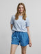 Pieces PCRIA SS FOLD UP SOLID TEE NOOS - T-shirt - Ronde hals korte mouwen - Kentucky Blue