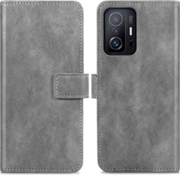 iMoshion Hoesje Geschikt voor Xiaomi 11T Pro / 11T Hoesje Met Pasjeshouder - iMoshion Luxe Bookcase - Grijs