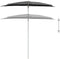 vidaXL - Parasol - half - met - paal - 180x90 - cm - antracietkleurig