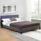 Juskys Verona - Gestoffeerd bed - 120 x 200 cm - LED Verlichting - Donkergrijs
