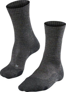 FALKE TK2 Wool - Wandelsokken - Medium padding Merinowol - Grijs