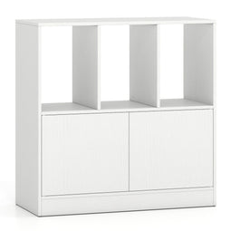 Coast Boekenkast - 3 Vakken en 2 Deuren - 70 x 30 x 70 cm - Wit