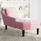 vidaXL - Chaise - longue - met - kussen - en - rechterarmleuning - fluweel - roze