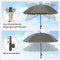 Woltu Balkonparasol - Rond - 155 cm - UPF 50+ - Kantelbaar - Verstelbaar - Donkergrijs