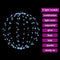 Bal met 192 LED 2 pcs Koudwit 40 cm Metaal