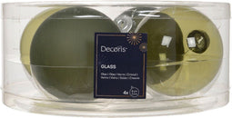 Kerstballen glas d8 cm rsmrn 4st