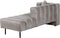 LANNILS - Chaise longue - Taupe - Linkszijdig - Fluweel