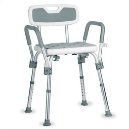 Goliving Verstelbare Douchestoel - Afneembare Arm- en Rugleuning - Antislip Zitting - Wit