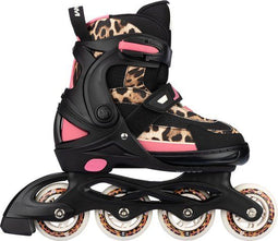 Nijdam Panther Poise - Skeelers - Verstelbaar - Zwart/Roze - Maat 33-37