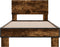 vidaXL - Bedframe - bewerkt - hout - en - metaal - gerookt - eikenkleurig - 75x190 - cm