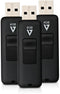 V7 VF24GAR-3PK-3E - USB 2.0 Flash Drive - 4GB - Zwart (3-pack)