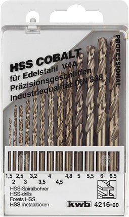 KWB 421600 - HSS Cobalt borenset 13-delig - 1,5 t/m 6,5 mm (2 stuks)