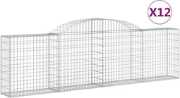 vidaXL - Schanskorven - 12 - st - gewelfd - 300x30x80/100 - cm - ijzer