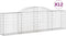 vidaXL - Schanskorven - 12 - st - gewelfd - 300x30x80/100 - cm - ijzer