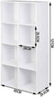 Woltu Boekenkast - Staande Plank - 8 Vakken - MDF Wit - 60 x 29,5 x 121 cm