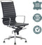 Feel Furniture - Luxe design bureaustoel van 100% rundleer - Hoge rugleuning - Zwart