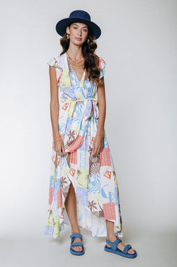 Colourful Rebel Elva - Maxi Dress - Overslag jurk Maat L