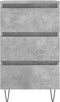 vidaXL - Nachtkastjes - 2 - st - 40x35x69 - cm - bewerkt - hout - betongrijs