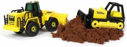 Tonka Bulldozer en Frontloader - Metaal bouwvoertuigen - Inclusief Tough Tonka Dirt