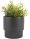 PT bloempot Ribbed large-Zwart