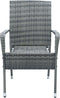 Juskys Yoro - Tuinstoelen - 4-delig - Stapelbaar - Grijs (4 stuks)