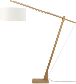 GOOD&MOJO Vloerlamp Montblanc - Bamboe/Wit - 175x60x207cm - Scandinavisch,Bohemian - Staande lampen voor Woonkamer - Slaapkamer