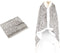 Linnick Flanel Fleece Deken + Hoodie met Capuchon Bont Rabbit - zilver grey - 140x200cm - 130x180cm - Plaid