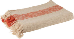 J-Line Plaid Emma - katoen - oranje - 210 x 140 cm - woonaccessoires