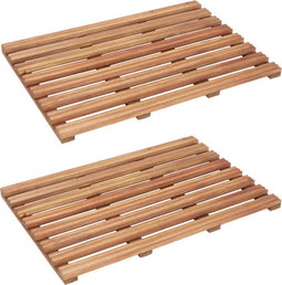 vidaXL - Badmatten - 2 - st - massief - acaciahout - 56x37 - cm