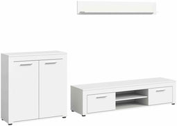 Furnilux Jam - Tv meubel - Praktische indeling - Wit - 35x255x159cm