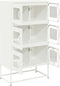 vidaXL - Hoge - kast - 68x39x123 - cm - staal - wit