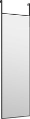 vidaXL - Deurspiegel - 30x100 - cm - glas - en - aluminium - zwart