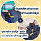MyBlanket Winter Kids, compact en warm met fleece, wind- en waterdicht rolstoeldeken, snel geplaatst zonder op te staan uit de rolstoel, voor manuele én elektrische rolstoel; 38 x 24 x 8 cm ; 0,6 kg, wasbaar op 30°C - Night Blue met Gele rits