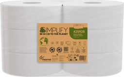 Papernet toiletpapier Simplify Maxi Jumbo, 2-laags, 1305 vellen, pak van 6 rollen