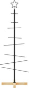 vidaXL - Kerstdecoratie - kerstboom - met - houten - basis - 120 - cm - metaal - zwart
