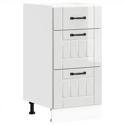 vidaXL - Keuken - onderkast - Lucca - bewerkt - hout - hoogglans - wit