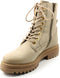 PS Poelman Mink - Veterboots - Suède Leren Nubuck - Beige Taupe - Maat 38