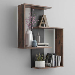 FMD Wandschap tegengesteld old style donkerkleurig en materakleurig