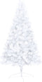 vidaXL - Kunstkerstboom - met - verlichting - en - kerstballen - half - 150 - cm - wit