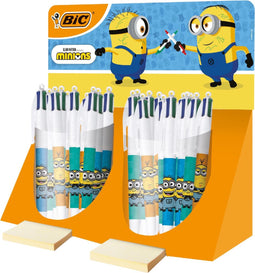 Bic Colours Minions 4-kleurenbalpen, medium, klassieke inktkleuren, display van 40 stuks