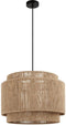 tectake® Plafondlamp Lignea Lux - Hanglamp Boho stijl - Ø46 x 32 cm - Jute lampenkap - 40W - Decoratieve verlichting woonkamer slaapkamer eetkamer