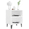 Nachtkastjes 2 st met metalen poten 40x30x50 cm wit