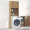 vidaXL - Wasmachinekast - 64x24x190 - cm - bewerkt - hout - artisanaal - eikenkleur