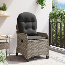 vidaXL - Ligbed - met - Kussen - Grijs - Poly - Rattan