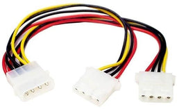 Startech.com LP4 naar 2x LP4 - Voedingskabel Y-adapter - 24,5 cm - Multi-color Wit
